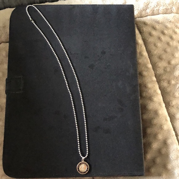 24” Surfer Style Saint Christopher Pendant Necklace. Silver Plated Copper NWT - Picture 7 of 10